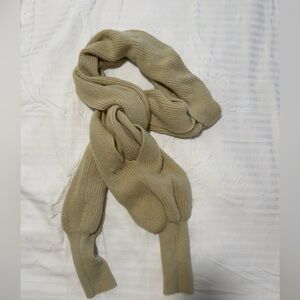 Cozy Knit Scarf With Sleeves